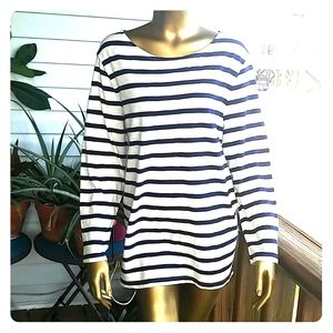 NWT Striped casual long sleeve relaxed tee